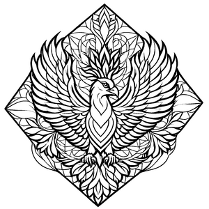 Majestätischer Adler in geometrischem Mandala Ausmalbild für kreative Entdecker mit fantasievollen Ideen