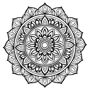 Magisches Mandala Mix mit leuchtenden Blütenmustern Ausmalmotiv für kleine Farbexperten auf bunten Entdeckungsreisen