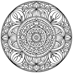 Faszinierendes Mandala Mix mit floralen Mustern Ausmalbild für junge Farb-Abenteurer auf spannenden Entdeckungsreisen