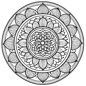 Fantasievolles Mandala Mix mit kreativen Mustervariationen Malvorlage für kleine Traumgestalter auf spannenden Farbabenteuern