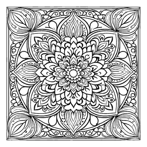 Faszinierendes Mandala Mix mit floralen Motiven Ausmalvorlage für farbenfrohe Kreative auf magischen Entdeckungsreisen