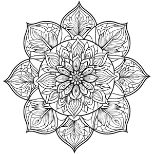 Beeindruckendes Mandala Mix mit komplexen Geometrien Ausmalmotiv für neugierige Farbgestalter auf inspirierenden Entdeckungsreisen