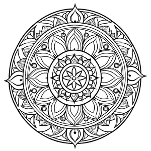 Faszinierendes Mandala Mix mit kreativen Formen Malvorlage für kleine Träumer auf inspirierenden Farb-Abenteuern