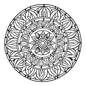 Magisches Mandala Mix mit funkelnden Sternmustern Ausmalmotiv für kleine Künstler auf fantastischen Farbexpeditionen