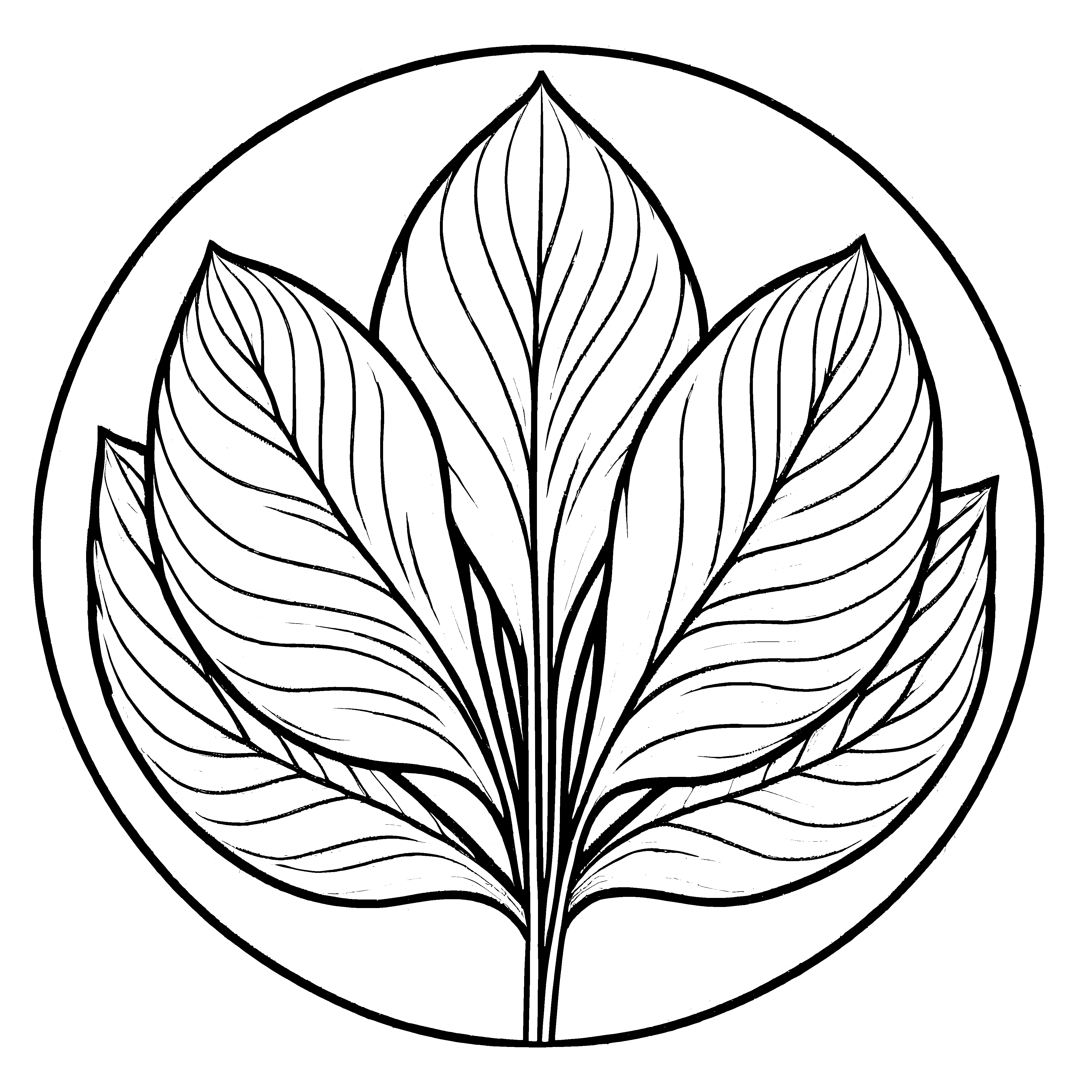 Kreative Amaranth-Blätter mit filigranen Mustern Ausmalvorlage für kleine Pflanzenzauberer