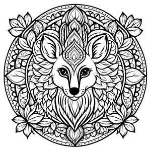 Bezauberndes Mandala Mix mit heulendem Wolf Malvorlage für mutige Farbentdecker auf kreativen Abenteuern