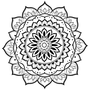 Kunstvolles Mandala Mix mit hypnotisierenden Musterdetails Ausmalmotiv für kreative Legenden auf magischen Farbreisen