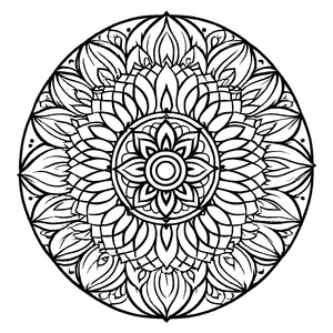 Wundervolles Mandala Mix mit fantastischen Detailmustern Ausmalbild für neugierige Farbentdecker auf aufregenden Kreativreisen