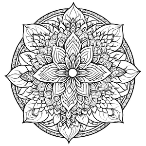 Faszinierendes Mandala Mix mit kreativen Formen Ausmalbild für inspirierte Farbentdecker auf fantasievollen Abenteuerfahrten