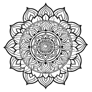Faszinierendes Mandala Mix mit zauberhaften geometrischen Formen Ausmalbild für neugierige Entdecker auf leuchtenden Traumreisen