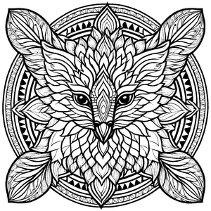 Intrikates Mandala Mix mit zarten Blütenmotiven Ausmalbild für junge Künstler auf fantasievollen Entdeckungsreisen