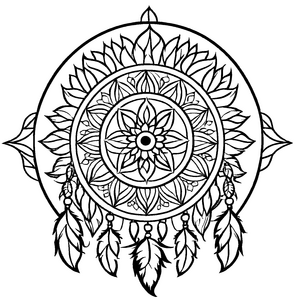 Zauberhaftes Mandala Mix mit floralen Elementen Ausmalvorlage für fantasievolle Farbzauberer auf kreativen Entdeckungsreisen