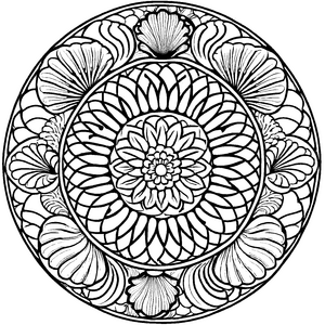 Schillerndes Mandala Mix mit feinen geometrischen Mustern Malvorlage für neugierige Farbzauberer auf fantasievollen Entdeckungsreisen