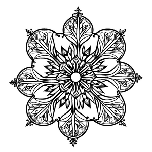 Faszinierendes Mandala Mix mit geheimnisvollen geometrischen Formen Ausmalbild für kleine Entdecker auf künstlerischen Farbexpeditionen