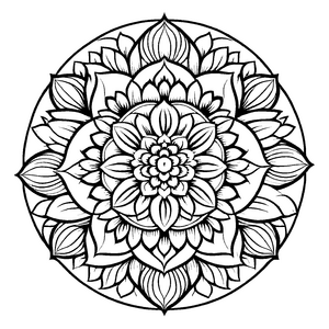 Faszinierendes Mandala Mix mit filigranen Blumenmustern Ausmalbild für fantasievolle Farbkünstler auf magischen Entdeckungstouren