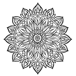 Faszinierendes Mandala Mix mit komplexen geometrischen Formen Ausmalbild für kleine Visionäre auf magischen Entdeckungsreisen