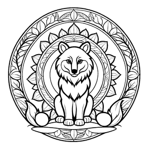Fantasievolles Mandala Mix mit tierischen Details Ausmalmotiv für kleine Kreativlinge auf magischen Farbfindungsabenteuern