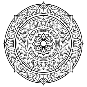 Wunderschönes Mandala Mix mit floralen Elementen Ausmalmotiv für neugierige Entdecker auf farbenfrohen Traumreisen