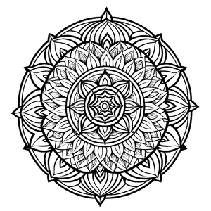 Fesselndes Mandala Mix mit beeindruckenden geometrischen Formen Ausmalbild für neugierige Farbkünstler auf spannenden Entdeckungsabenteuern