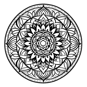 Fesselndes Mandala Mix mit schimmernden Designs Ausmalbild für kleine Kunstzauberer auf magischen Entdeckungsreisen