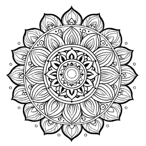 Faszinierendes Mandala Mix mit floralen Verzierungen Ausmalbild für neugierige Farbträumer auf bunten Fantasiereisen