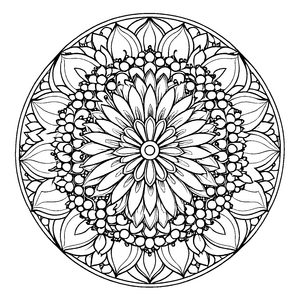 Zauberhaftes Mandala Mix mit kreativen Punktmustern Ausmalvorlage für kleine Kunstabenteurer auf inspirierenden Entdeckungsreisen