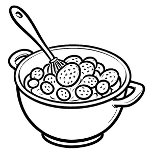 Fruchtige Kartoffelaufführung im großen Mischschüssel-Motiv für kleine Küchenhelden
