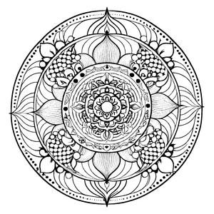 Mystisches Mandala Mix mit funkelnden Sternen Ausmalvorlage für fantasievolle Entdecker auf magischen Farbreisen
