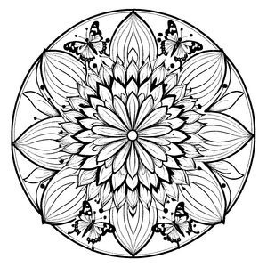 Fesselndes Mandala Mix mit filigraner Symmetriewelt Ausmalvorlage für neugierige Farbzauberer auf bunten Abenteuerreisen