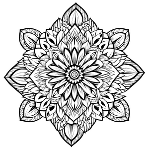 Bunte Mandala Mix mit floralen Elementen Ausmalvorlage für fantasievolle Künstler auf schillernder Entdeckungsreise