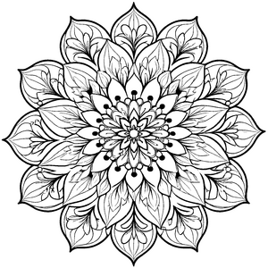 Faszinierendes Mandala Mix mit komplexen geometrischen Mustern Ausmalvorlage für künstlerische Entdecker auf spannender Farbreise