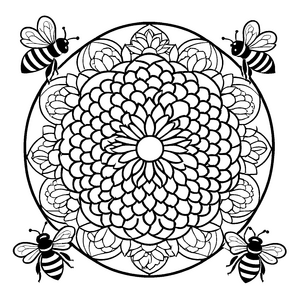 Faszinierendes Mandala Mix mit kunstvollen Bienenmotiven Ausmalspaß für neugierige Farbenthusiasten auf einer zauberhaften Entdeckungsreise