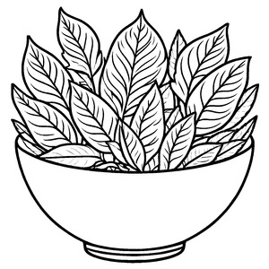 Anmutige Amaranth-Blätter in dekorativer Schüssel Ausmalvorlage für neugierige Pflanzenliebhaber