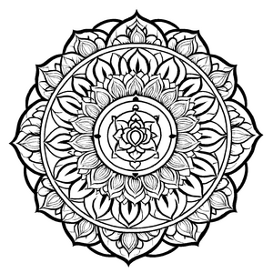Fesselndes Mandala Mix mit kunstvollen Details Ausmalbild für neugierige Farbenthusiasten auf zauberhafter Reise