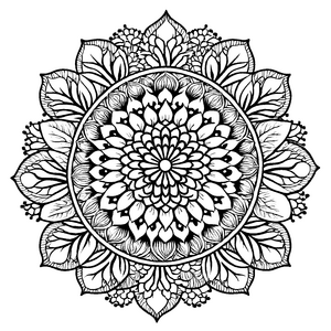Intrigierendes Mandala Mix mit harmonischen Kreisdesigns Malvorlage für junge Farbenthusiasten auf kreativer Entfaltungstour