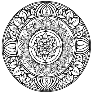 Fantasievolles Mandala Mix mit zauberhaften Ornamenten Ausmalmotiv für kleine Abenteuerkünstler auf inspirierender Entfaltungstour