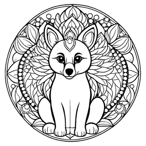 Bezauberndes Mandala Mix mit tierischen Motiven Ausmalvorlage für fantasievolle Entdecker auf kreativem Abenteuerreise