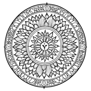 Faszinierendes Mandala Mix mit blühenden Mustern Ausmalbild für kleine Künstler auf magischer Farbexpedition