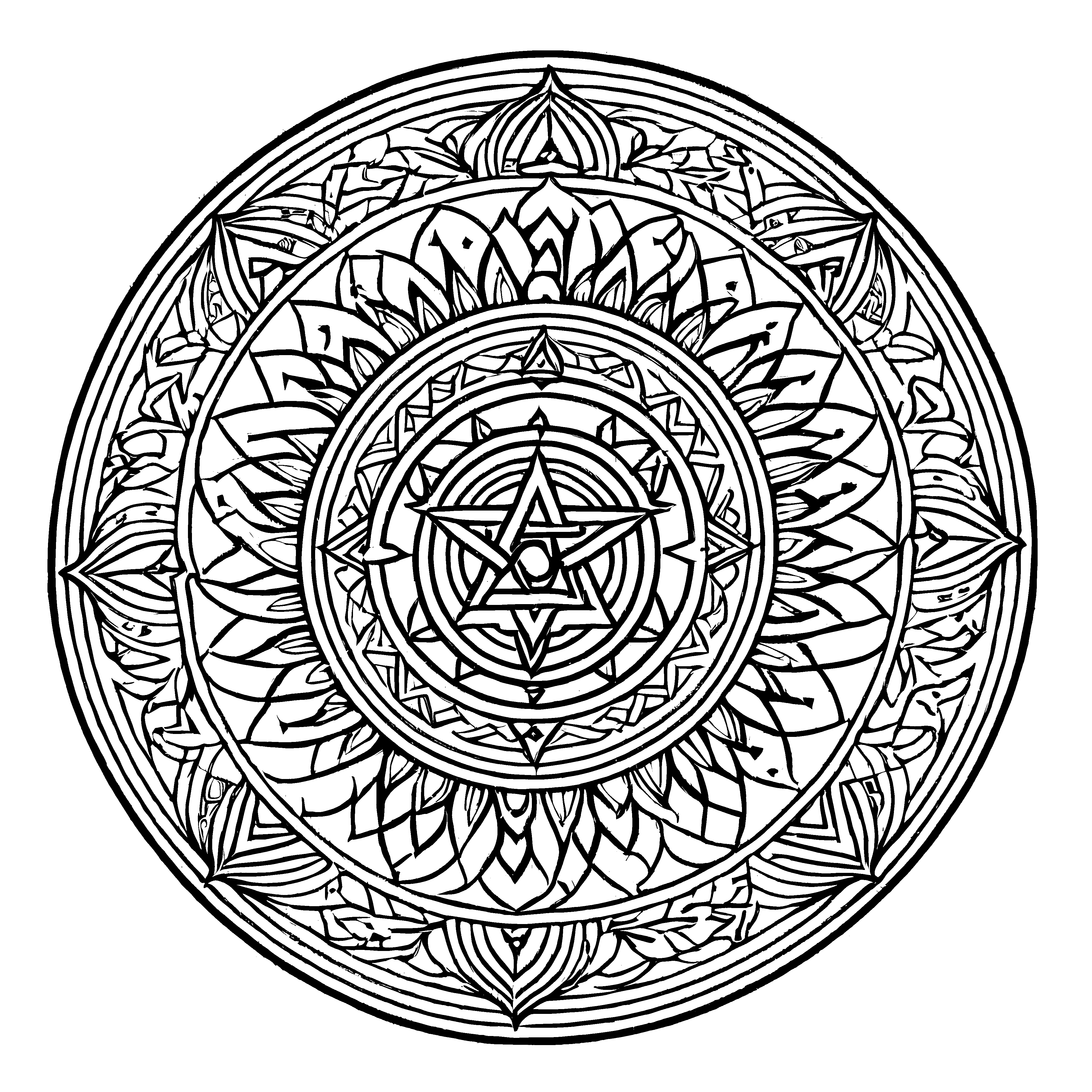 Faszinierendes Mandala Mix mit harmonischen Kreisformen Ausmalvorlage für kreative Entdecker auf einer inspirierenden Reise