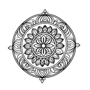 Faszinierendes Mandala Mix mit kunstvollen geometrischen Mustern Ausmalmotiv für abenteuerlustige Farbentdecker auf einer kreativen Reise