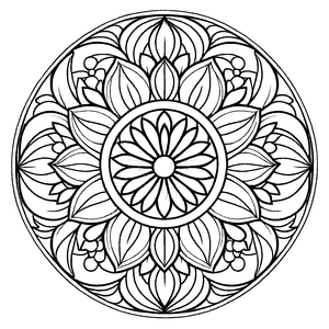 Intrigierendes Mandala Mix mit fesselnden Blumenmotiven Ausmalbild für fantasievolle Farbzauberer auf einer künstlerischen Entdeckungsreise