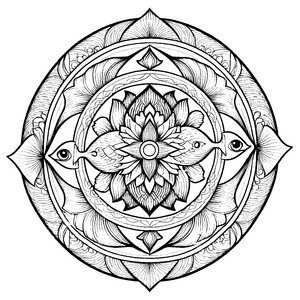 Kreatives Mandala Mix mit tollen geometrischen Figuren Ausmalmotiv für mutige Farbabenteurer auf ihrer Entdeckungsreise