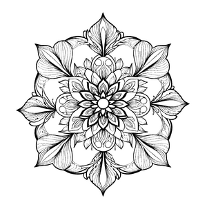 Verzauberndes Mandala Mix mit filigranen Verzierungen Ausmalbild für neugierige Künstler auf ihrer inspirierenden Reise