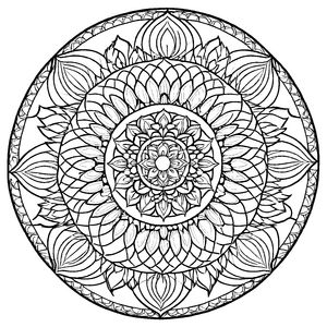 Einzigartiges Mandala Mix mit zauberhaften Mustern Ausmalvorlage für kreative Entdecker auf magischer Farbreise