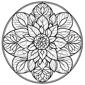 Lebhaftes Mandala Mix mit filigranen Formen Ausmalbild für kleine Entdecker auf ihrer künstlerischen Expedition
