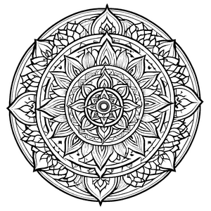 Rätselhafter Mandala Mix mit fesselnden Strukturmustern Ausmalbild für fantasievolle Entdecker auf ihrer farbenfrohen Reise