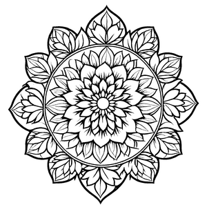 Bezauberndes Mandala Mix mit floralen Verzierungen Ausmalvorlage für fantasievolle Farbenzauberer auf ihrer kreativen Entdeckungsreise