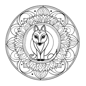 Elegantes Mandala Mix mit geheimnisvollen Symbolen Malvorlage für kleine Farbkünstler auf ihrer aufregenden Entdeckungsreise