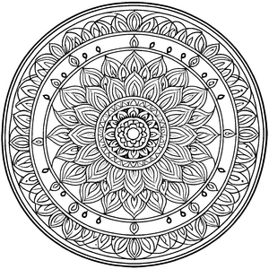 Zauberhaftes Mandala Mix mit blühendem Zentrum Ausmalbild für fantasievolle Künstler auf ihrer magischen Entdeckungsreise
