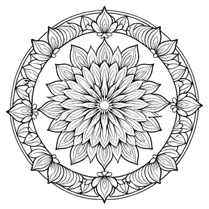 Verzaubertes Mandala Mix mit kunstvollen Details Malvorlage für fantasievolle Farbzauberer auf ihrer inspirierenden Entdeckungsreise